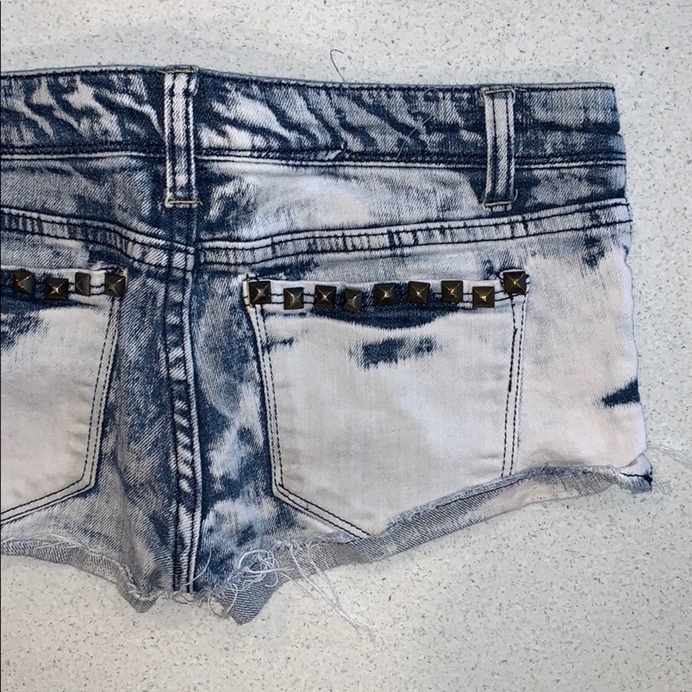 Studded denim short